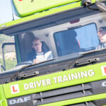 Man learning HGV Driver Training Category C+E in Premier Flee Solutions artic lorry